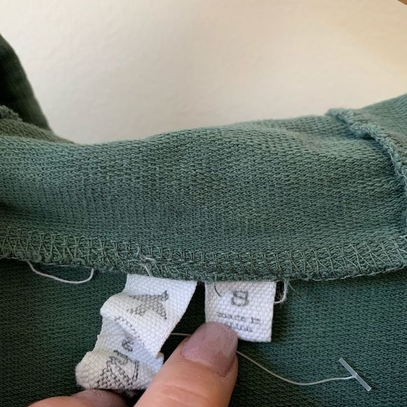 Boho / Bohemian Green and White Striped Hoodie - Picture 4 of 5